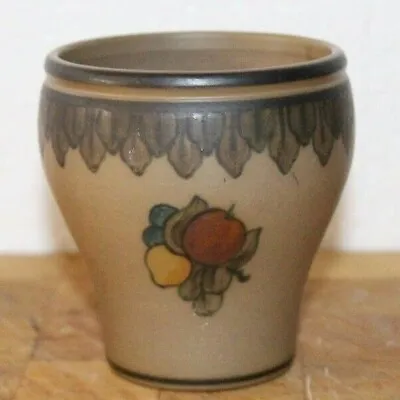 Buy L Hjorth Scandinavian Pottery Art Deco 1930s Vase Danish Fruit Decoration • 56£