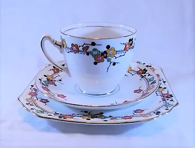 Buy Art Deco Foley China Teacup,Saucer And Sideplate By EB&Co 1930 • 10£