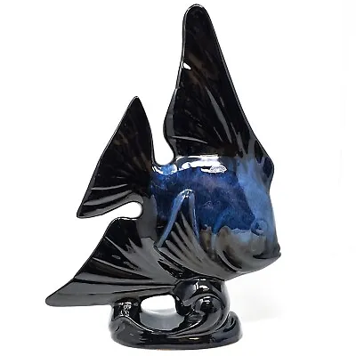 Buy Blue Mountain Pottery Canada Cobalt Blue Art Glaze Angel Fish 16  Sculpture  • 69.22£