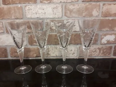 Buy 4 Royal Doulton Crystal Cut   Lunar  Wine Glasses Height 20.5cms. Signed. • 60£