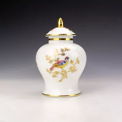Buy Spode Bone China - Gilded & Painted Bird Decorated Covered Jar • 9.99£