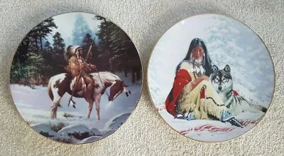 Buy Sale Of 2 Plates, Decorative Purpose Only, Native American Theme • 17.99£