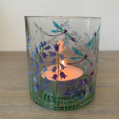 Buy Dragonfly & Bluebells Glass Tea Light Candle Holder Gisela Graham Mothers Day  • 14.59£