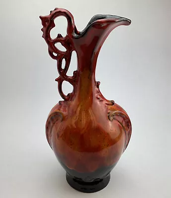 Buy Vintage Large Haeger Pottery Drip Glaze Red Flambe Vase Ewer  • 106.68£