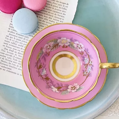 Buy Vintage Pink Cabinet Cup Tea Set, Garland By Royal Stafford, Handpainted Flowers • 100£