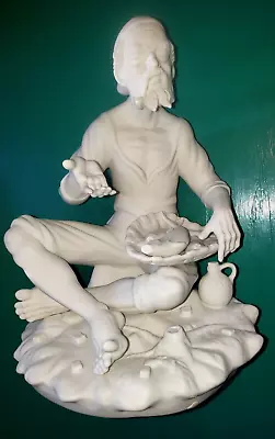 Buy VTG Dresden Porcelain White Bisque Fisherman Smoking Pipe Figurine Statue 11  • 148.88£