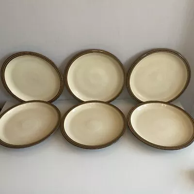 Buy Denby Pampas Dinner Plates 10  Brown Set Of 6 Handcrafted Fine Stoneware • 49.99£