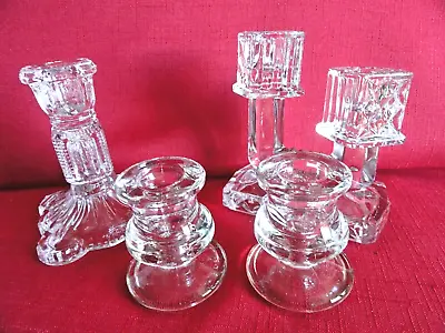 Buy FOUR Vintage Cut Glass Candle Holders H-12 Cm. • 7.50£