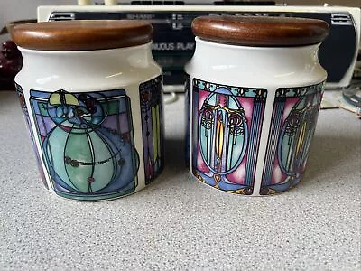 Buy Rennie Mackintosh Design Rubber Sealed Storage Jar Dunoon Stoneware Scotland X2 • 20£