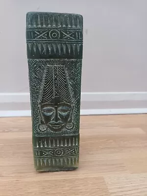 Buy Large 27cm Tall Troika-style Olive Green Carved Candle • 9.99£