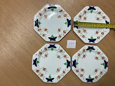 Buy Vtg English Bone China Leaf Pattern Side Plates X 4 Square Shape. 6.5’in  • 9£