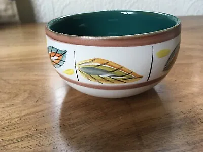 Buy Mid Century 1950-1975  ? Rare Denby  Pottery Bowl Leaves Cream Green Leaf • 6.99£