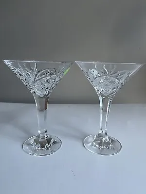 Buy 2 Godinger Dublin Martini Cosmo Glasses Unleaded Cut Crystal ~ Large 6.75  High • 28.93£