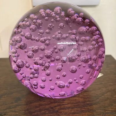 Buy IKEA Pink Glass 3.5” Orb Ball Controlled Bubble Paperweight • 12£