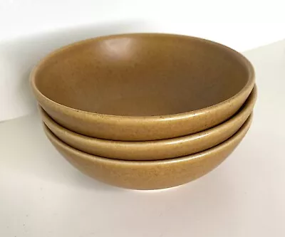 Buy Denby Langley Lot Of 3 English Brown Speckled 6  Coupe Footed Cereal Bowls VTG • 48.02£