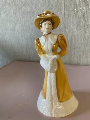 Buy Coalport China Lady Figure Doll Victorian Lady Yellow Coat Perfect Condition • 24.99£