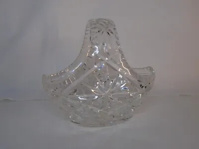 Buy Large Lead Crystal Cut Glass Flower Basket Fruit Bowl Centrepiece 21cm X 18cm • 11.99£