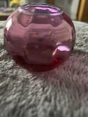 Buy Cranberry Glass Small Bowl/globe Approx 3.5 Inches • 6£