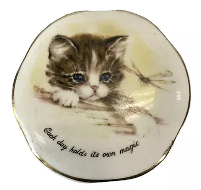 Buy Crown Devon - Fielding & Co Pottery Porcelain Lidded Cat Trinket Jewellery Pot • 9.99£