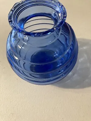 Buy Vtg Cobalt Blue Ribbed Glass Vase With Scalloped Rim 5 1/2  Tall Marked USA • 9.34£