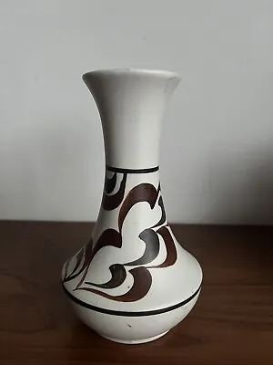 Buy Radford Woods England 1205 Hand Painted Abstract Cream Brown Pottery Vase B • 9.95£