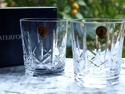 Buy Waterford Crystal Eimer 12oz. DOF Whiskey Tumblers Pair New In Box • 89£