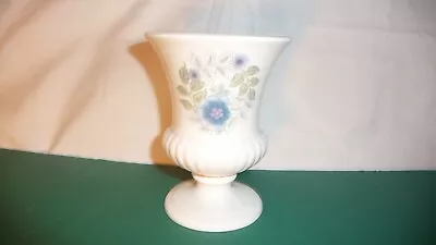 Buy Wedgewood White Bone China Clementine 5” Urn Vase Funky Blue Flower • 6.99£