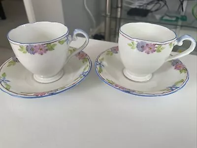 Buy Royal Grafton Pair Of Cup &  Saucers Hand Painted  Chip Damages On Saucer. 5648. • 4.56£
