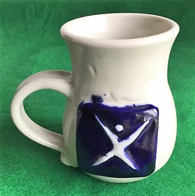 Buy Signed Studio Pottery Mug ?Scotland Flag Saltire? McMillan. 1992. • 16.50£