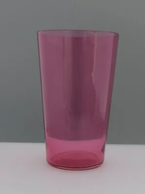 Buy Victorian Cranberry Glass Beaker 9cm High - Drinking Glass • 9.99£