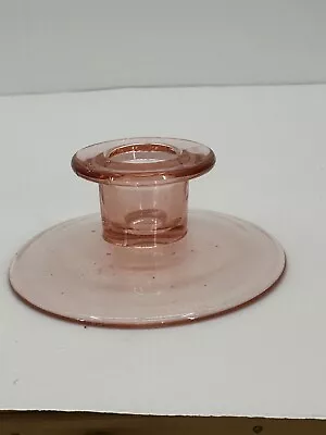 Buy Vintage  PINK DEPRESSION GLASS 4  Candlestick Candle Holders EVC • 7.20£