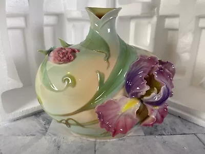 Buy Franz Porcelain Windswept Beauty Iris Vase FZ00488 + Box • 144.16£