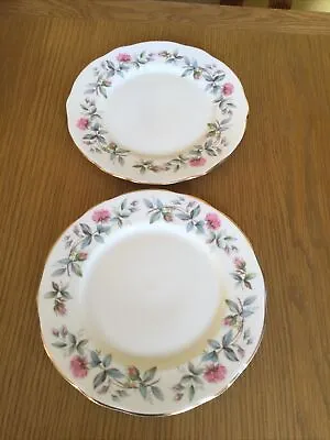 Buy 2 X Vintage Duchess Bone China BRAMBLE ROSE Breakfast / Lunch Plates 8.25  VGC • 6£
