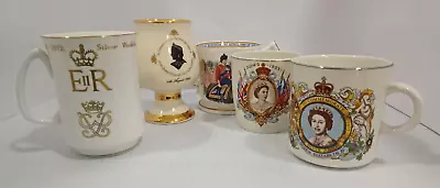 Buy Job Lot Of Royal Commemorative Ware - 5 Mugs From Various Eras / Reigns (#2) • 4.99£