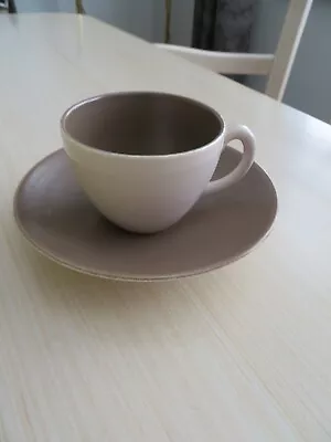 Buy Poole Pottery Expresso Coffee Cup & Saucer In Twintone Mushroom & Sepia • 4£