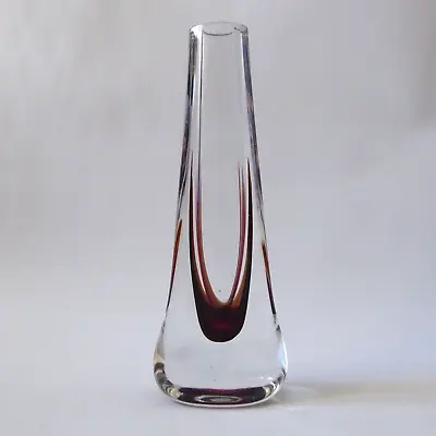 Buy Vintage Caithness Oban Art Glass Teardrop Bud Vase OG18. Charles Orr Pink Stripe • 10£