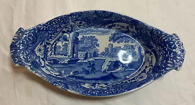 Buy 50's Copeland China Spode Oval Nibbles Dish,  Blue Spode's Tower Design • 8£