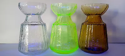 Buy 3 Tamara Aladin Vintage Vases. Clear Uranium And Amber • 144£