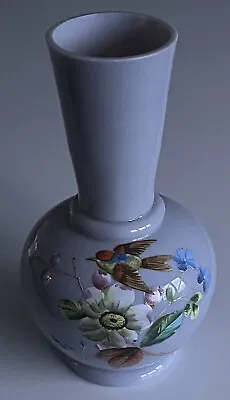 Buy Victorian Bohemian Art Glass Opaline Vase Blue VGC • 18£