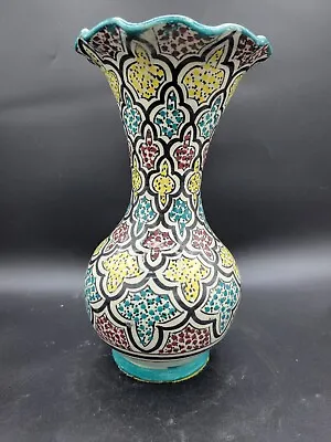 Buy Antique Morocco Style Hand Made Safi Folk Art Pottery Vase Signed As Is • 15.18£