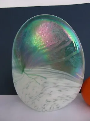 Buy John Ditchfield Iridescent Art Glass Lovely Landscape Seascape Paperweight • 150£