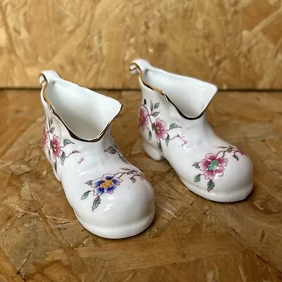 Buy 2 X Vintage Hammersley Bone China Miniature Shoe Boot Ornament 5 X 10cm • 9.99£