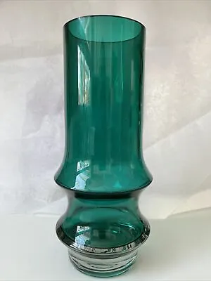 Buy Finncristall Riihimaen Lasi Oy Finland ‘60’s Aquamarine Glass Vase Tamara Aladin • 232.35£