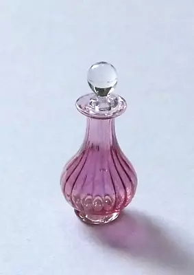 Buy Dolls House Miniatures: Ribbed Cranberry Glass Eau De Cologne Bottle • 6.75£