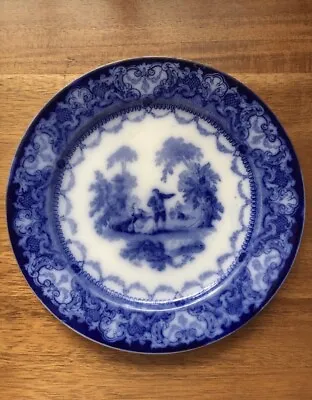 Buy Antique, Doulton Burslem 'Watteau' Flow Blue Plate Excellent Condition • 11.44£