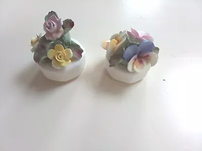 Buy Aynsley Pair Of Miniature China Flower Bowls  • 9.95£