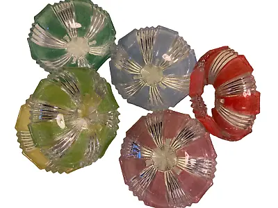 Buy 6 Coloured Glass Fruit Bowls 6 Small Vintage Table Accessories • 29.99£