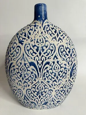 Buy Tear Drop Shaped Ceramic Flower Vase Table Top 12.5  Tall Blue/white • 17.03£
