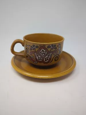 Buy Worcester Palissy England Cup And Saucer Mustard Colour • 6.50£