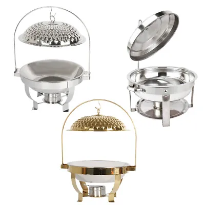 Buy 6L/7.5L Stainless Steel Buffet Server Round Chafing Dish Food Warmer Hot Plate • 35.99£